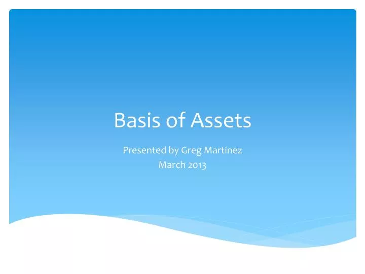 basis of assets