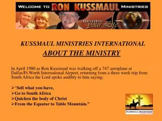ABOUT THE MINISTRY
