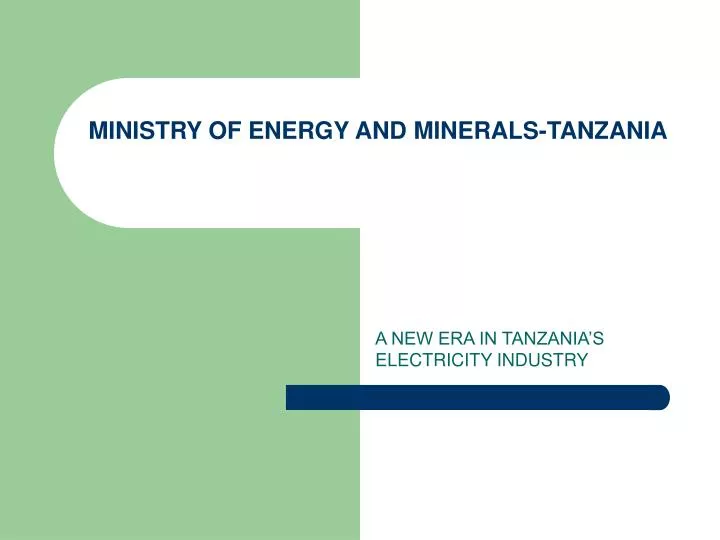 ministry of energy and minerals tanzania