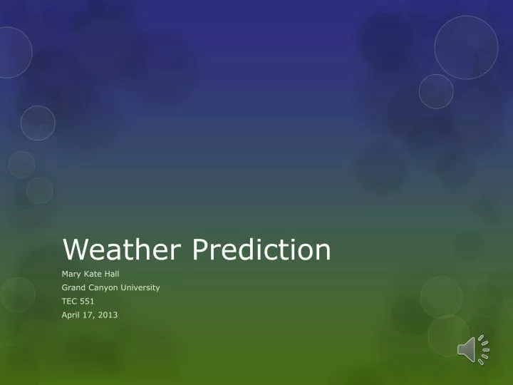 weather prediction