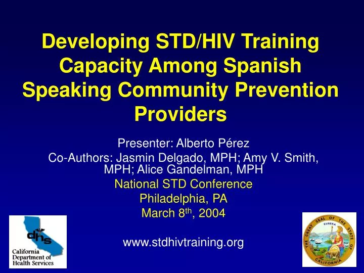 developing std hiv training capacity among spanish speaking community prevention providers