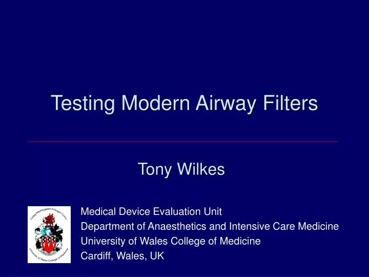 testing modern airway filters
