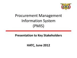 Procurement Management Information System (PMIS)