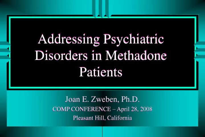 addressing psychiatric disorders in methadone patients