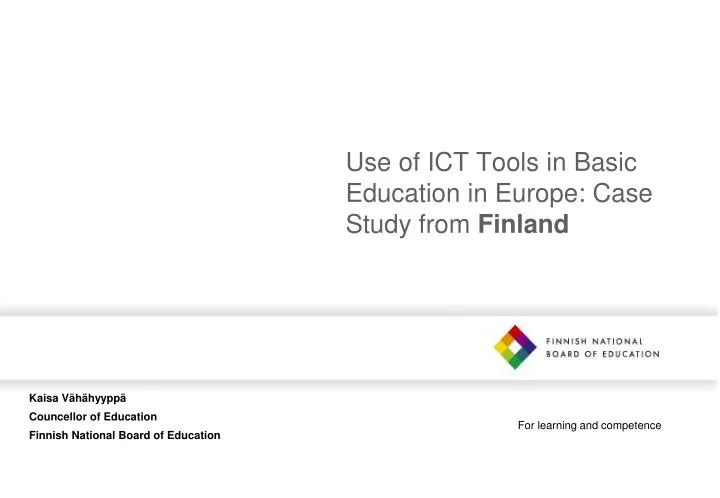 use of ict tools in basic education in europe case study from finland