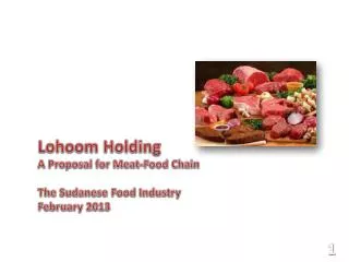 Lohoom Holding A Proposal for Meat-Food Chain The Sudanese Food Industry February 2013