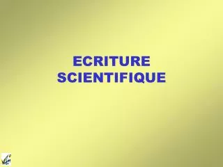 ecriture scientifique