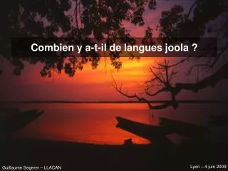 Combien y a-t-il de langues joola ?