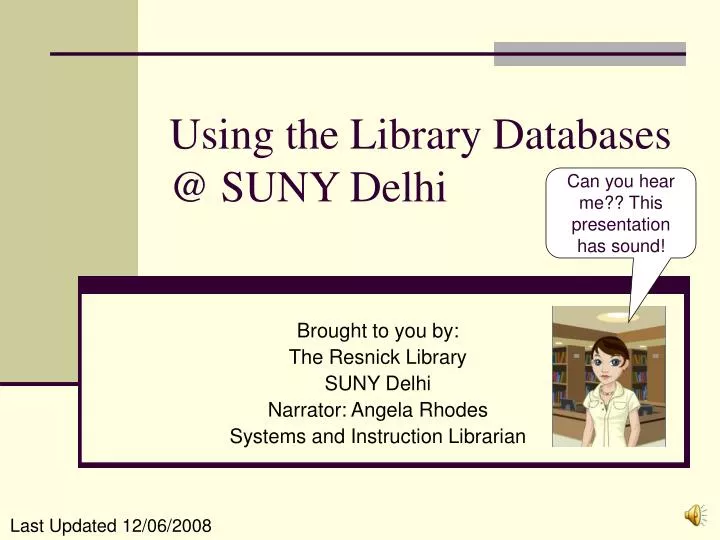 using the library databases @ suny delhi