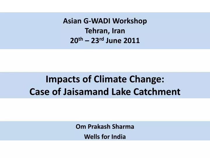 impacts of climate change case of jaisamand lake catchment