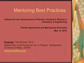 Mentoring Best Practices