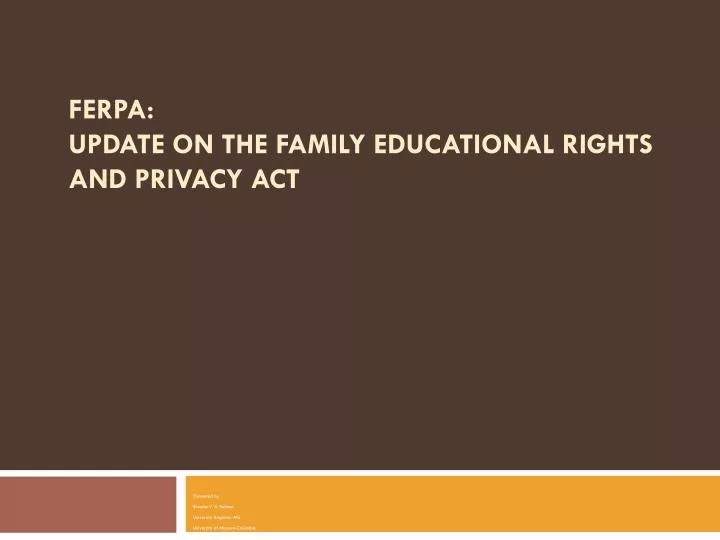 ferpa update on the family educational rights and privacy act