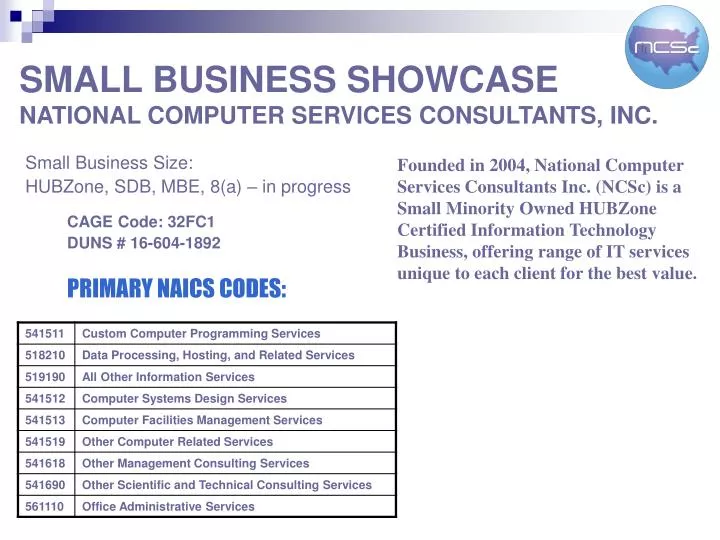 small business showcase national computer services consultants inc
