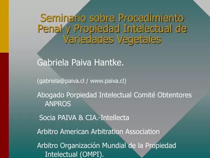 seminario sobre procedimiento penal y propiedad intelectual de variedades vegetales