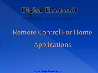 Remote Control For Home Applications
