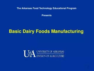 Basic Dairy Foods Manufacturing