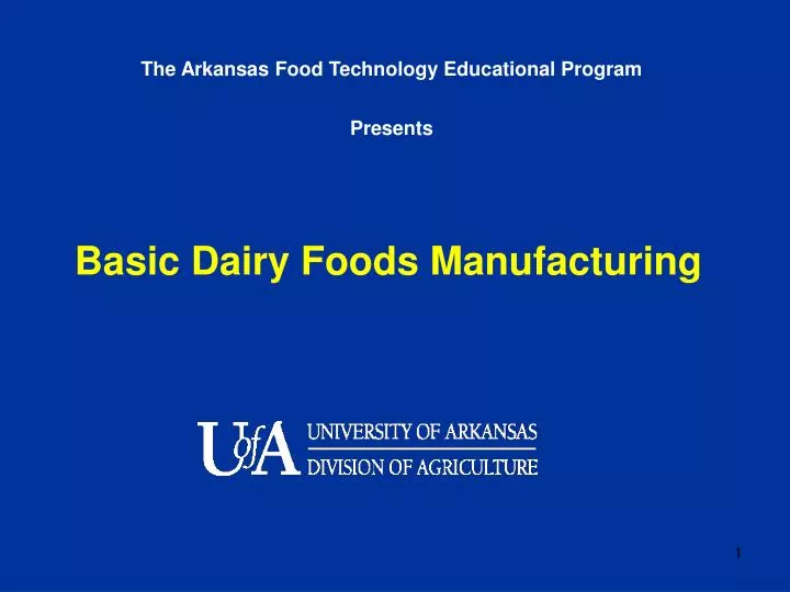 basic dairy foods manufacturing