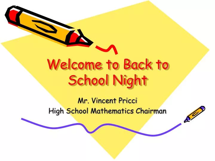 welcome to back to school night