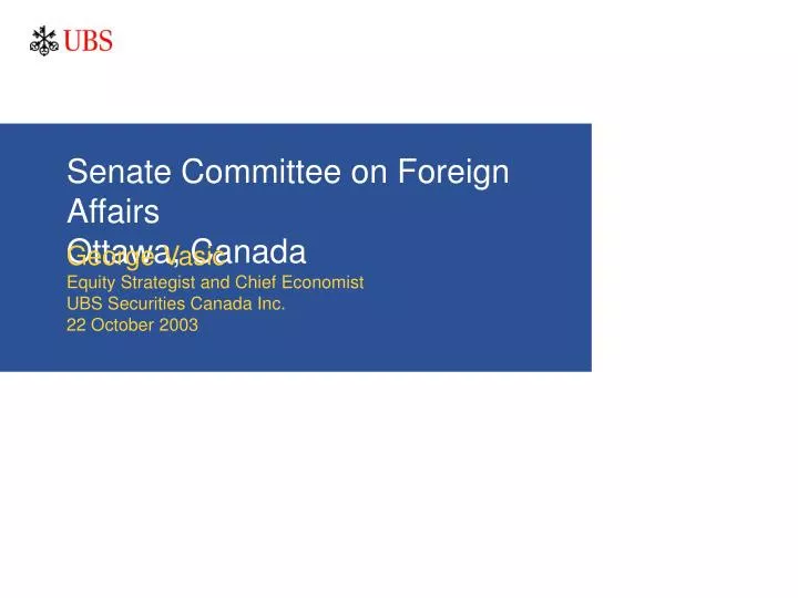 senate committee on foreign affairs ottawa canada