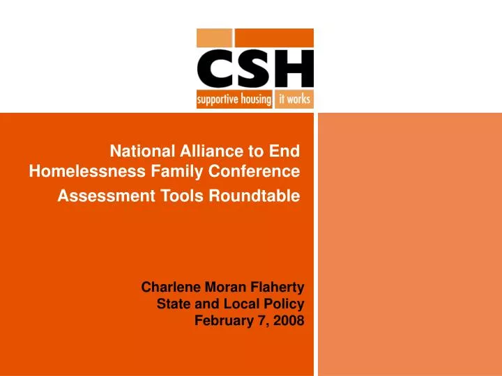 national alliance to end homelessness family conference assessment tools roundtable