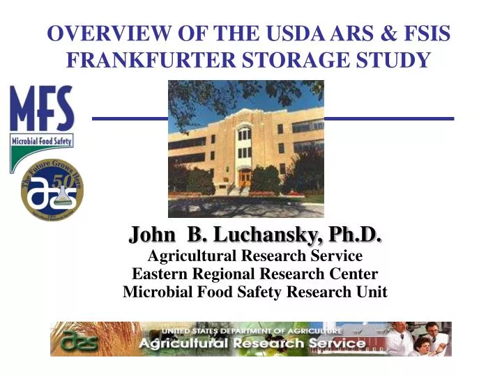 overview of the usda ars fsis frankfurter storage study