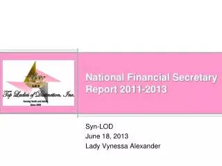 National Financial Secretary Report 2011-2013