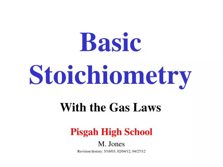 basic stoichiometry