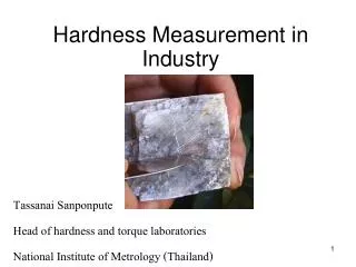 Hardness Measurement in Industry
