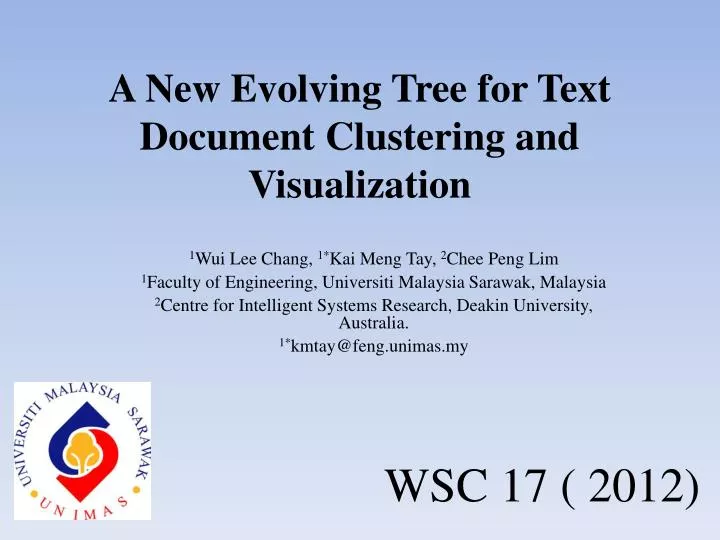 a new evolving tree for text document clustering and visualization