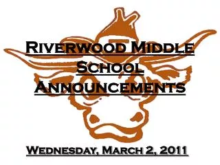 Riverwood Middle School Announcements