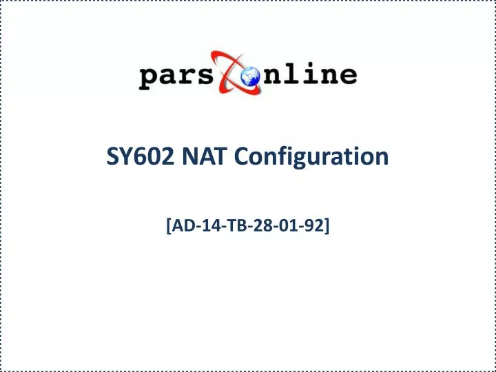 sy602 nat configuration