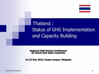 Thailand : Status of GHS Implementation and Capacity Building