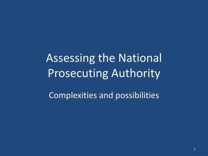 assessing the national prosecuting authority
