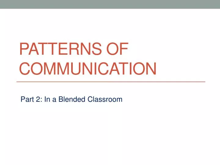 patterns of communication