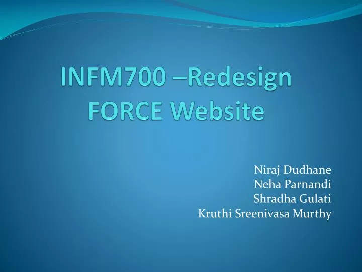 infm700 redesign force website