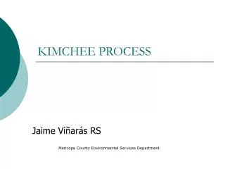 kimchee process