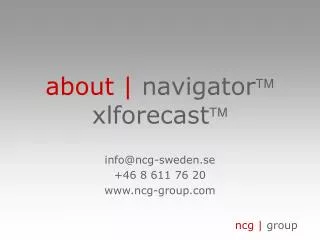 about | navigator ? xlforecast?