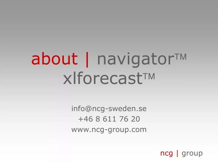about navigator xlforecast