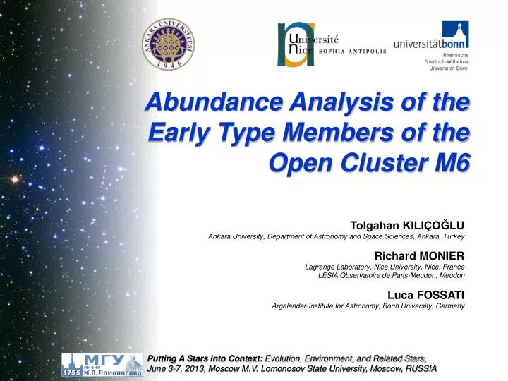 abundance analysis of the early type members of the open cluster m6