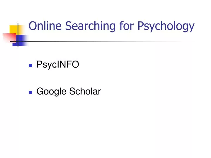 online searching for psychology