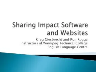 Sharing Impact Software and Websites