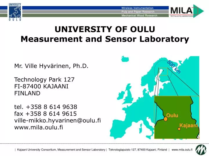 university of oulu measurement and sensor laboratory
