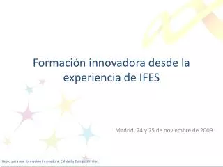 formaci n innovadora desde la experiencia de ifes