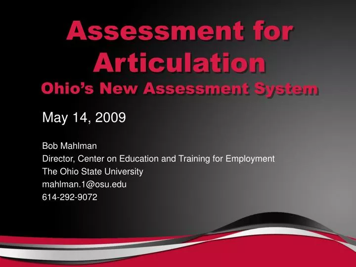 assessment for articulation ohio s new assessment system