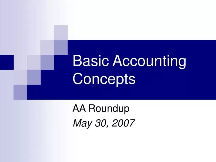 basic accounting concepts
