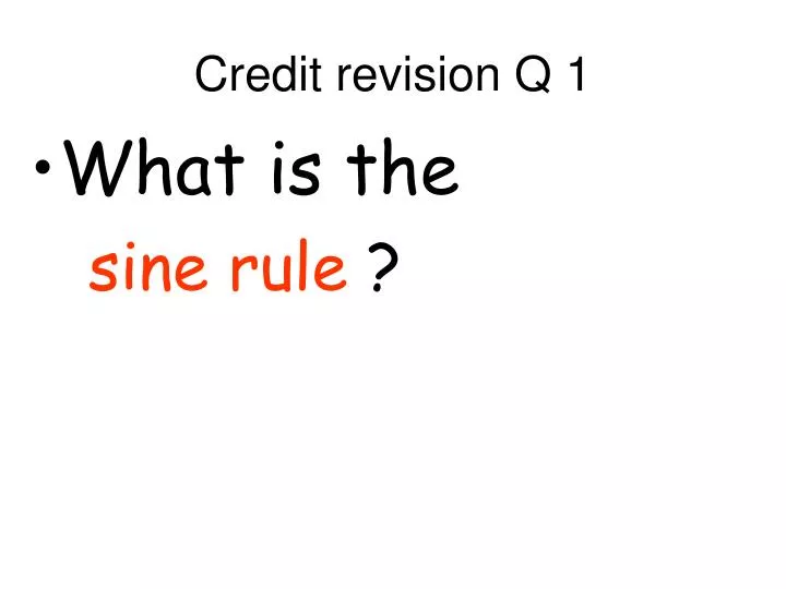 credit revision q 1