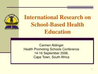 International Research on School-Based Health Education