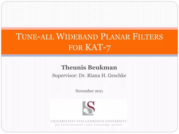 tune all wideband planar filters for kat 7