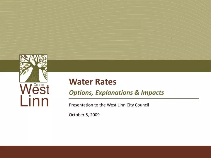 water rates options explanations impacts