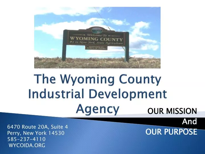 the wyoming county industrial development agency